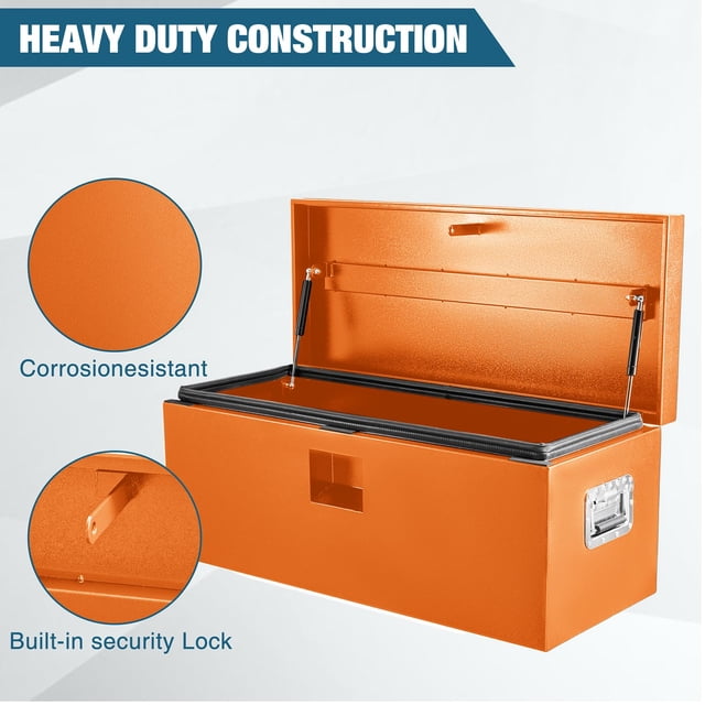 Qinaqin cm de Alturaeavy- Profundidaduty Industrial Steel Truck Cama Tool Caja Anchoeather-Resistant & Rust Resistant Almacenamiento Chest Gas-Shock Lid Profundidadual Lids