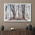thumbnail image 2 of wall26 Canvas Print Wall Art Window View Rustic Winter Snow Forest Tree Path Wilderness Nature Photography Realism Scenic Landscape Colorful Multicolor for Living Room, Bedroom, Office - 24"x36&, 2 of 5