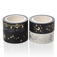 thumbnail image 1 of Coofit Craft Tape Glitter Cartoon 4 Rolls Moon Star Tree DIY Masking Tape Planner Tape, 1 of 10