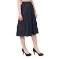 thumbnail image 5 of Women's Below the Knee Length 5 Tiered Denim Prairie Skirt, 5 of 7