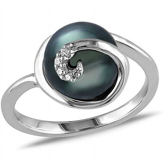 Everly Women's Pearl and Diamond Sterling Silver Ring