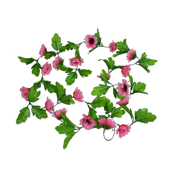 Guirnalda de girasol artificial de 18 cabezas, simulación de flor, vid, colgante de pared, plástico, flor falsa, ratán, rosa AweSitey HA8325-02B