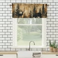 thumbnail image 3 of Rustic Cabin Rod Pocket Valances for Kitchen Forest Bear Deer Country Farmhouse Lodge Wooden Board Privacy Window Valances for Living Room Kitchen, 3 of 6