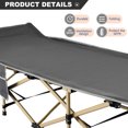 thumbnail image 2 of MOPHOTO Folding Camping Cot for Adults, Portable Folding Bed with Carry Bags for Outdoor Travel Camp Beach Vacation, 2 of 6