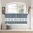 thumbnail image 2 of Farmhouse Blue Plaid Tier Curtains 36 Inch Length, Vintage Country Cock Checkered Cafe Short Curtains for Bathroom Over Sink, Small Kitchen Curtain Light Filtering Tiered Drapes 2 Panels 27.5"Wx36"L, 2 of 8