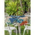 thumbnail image 4 of Outdoor Tablecloth with Umbrella Hole Zipper Sea Seahorse Coastal Round Tablecloth 60" Waterproof Outside Table Cloth Brown Nautical Summer Coral Vintage Patio Table Cover Tablecloths for Picnic, 4 of 8