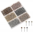 thumbnail image 2 of Metal Ball Map Nails Wooden Fixing Push Nails Office Supplies (black) 400pcs, 2 of 5