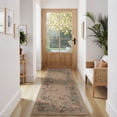 thumbnail image 4 of SUNDEREY 2'x6' Floral Easy Jute Kitchen Rug,2x6ft Hallway Easy Jute Rug Non Slip Washable Runner Rug for Entryway Indoor, Khaki Indoor Outdoor Carpet for Hallway Entry Front Door,Butterfly&Fleur, 4 of 9