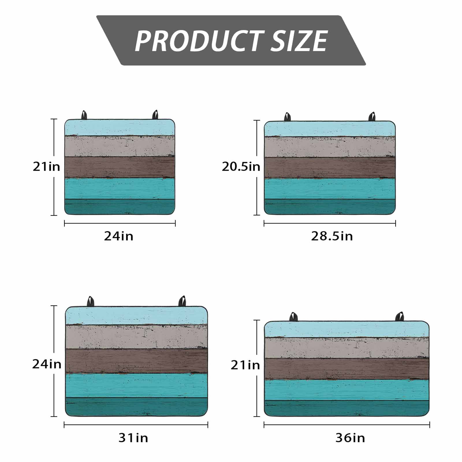Aqua Grey Stove Top Cover for Electric Stove, Heat-proof & Non Slip Glass Top Stove Cover Protector, Vintage Stripe Farmhouse Wood Grain Ombre Kitchen Flat Cooktop Rubber Mat 31x24 Inches