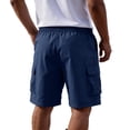 thumbnail image 5 of VV AVEORS Mens Cargo Shorts Elastic Waist Drawstring Casual Work Shorts Summer Hiking Outdoor Shorts With Multi Pockets Navy L, 5 of 8