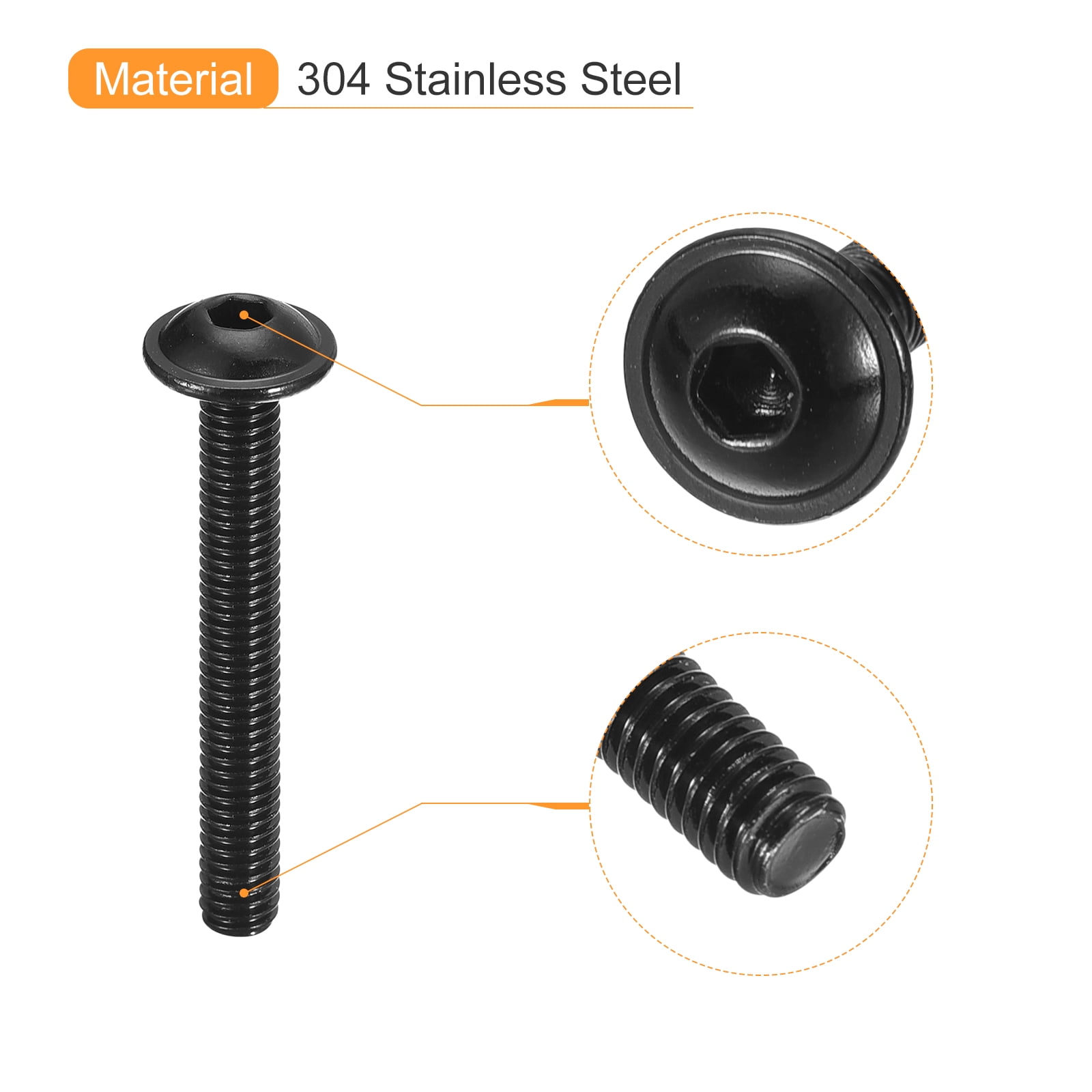 Uxcell Black M4 X 10mm Hex Socket Countersunk Screws - 100 Pack, 10.9 Alloy Steel - View #12