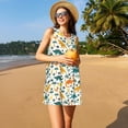 thumbnail image 3 of Easygdp Dinosaurs and Tropical Leaves para Vestido Transpirable de Mujer, Vestido Suelto de Manga Corta con Pliegues y Bolsillos para el Verano, 3 of 7