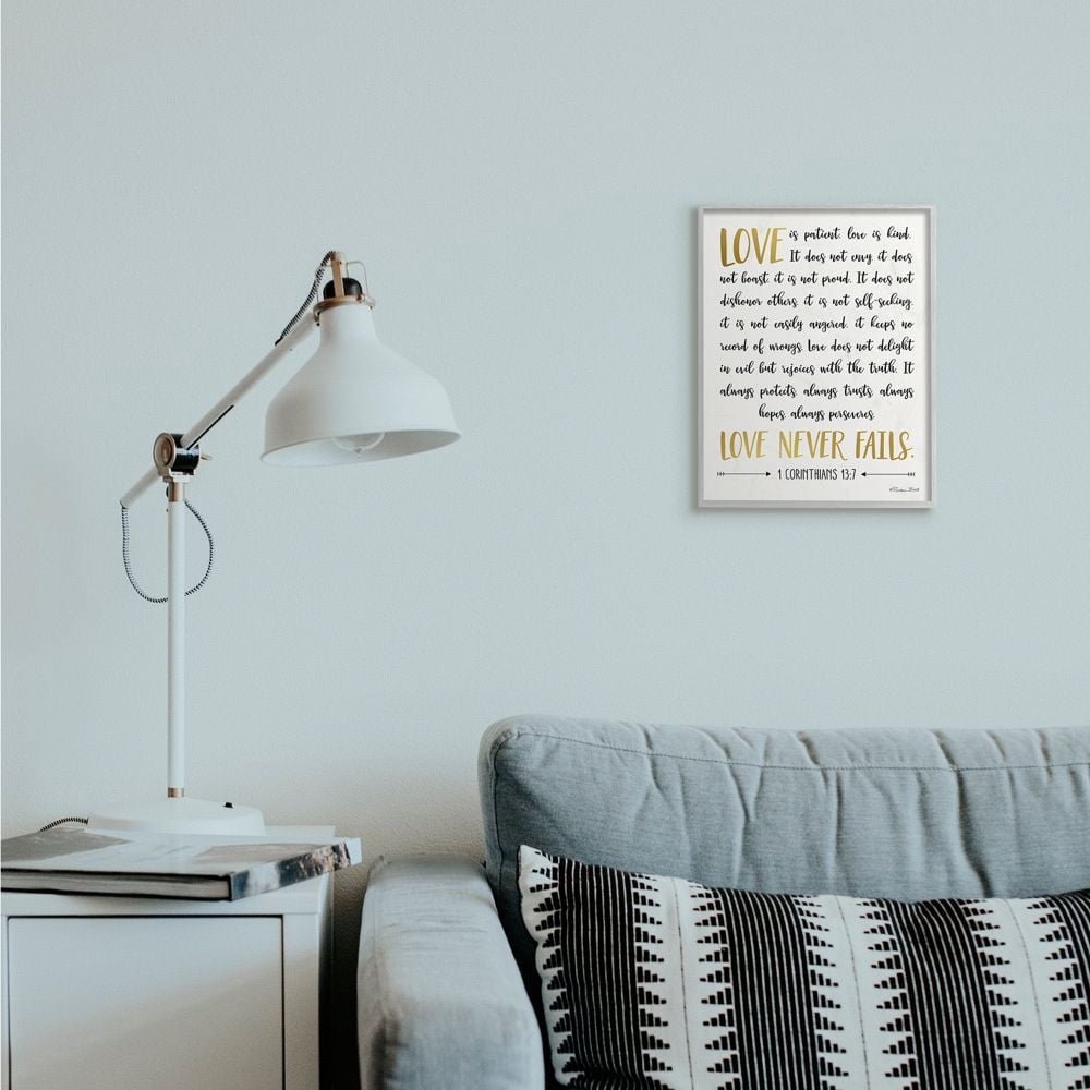 Stupell Industries Love Is Patient Psalm Faith Based Word Design Designed by Susan Ball