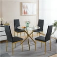 thumbnail image 4 of JERFIT 4-Pack Dining Chairs Set with Golden Metal Legs and Black Seat for Kitchen, Dining Room, 4 of 10
