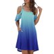 thumbnail image 5 of Moda mujer verano casual o-cuello estampado manga corta bolsillo mini vestido Fridja  qw1518, 5 of 7