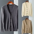 thumbnail image 4 of Mens Cable Knit Cardigan Sweater V-neck Loose Fit Long Sleeve Casual Cardigans Knitted Coat Autumn Thickened Clothing, 4 of 15