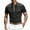 Dark Gray, variant on Long Sleeve Shirts for Men Streak Lapel Short Sleeve Fallow Color Contrast Pol Shirt, Cotton Polyester Blend