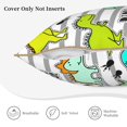 thumbnail image 5 of Kll Funny Dinosaurs On Stripes Decorative Throw Pillow Covers Velvet Soft For Couch Sofa Bedroom Living Room Outdoor -20"X20", 5 of 8