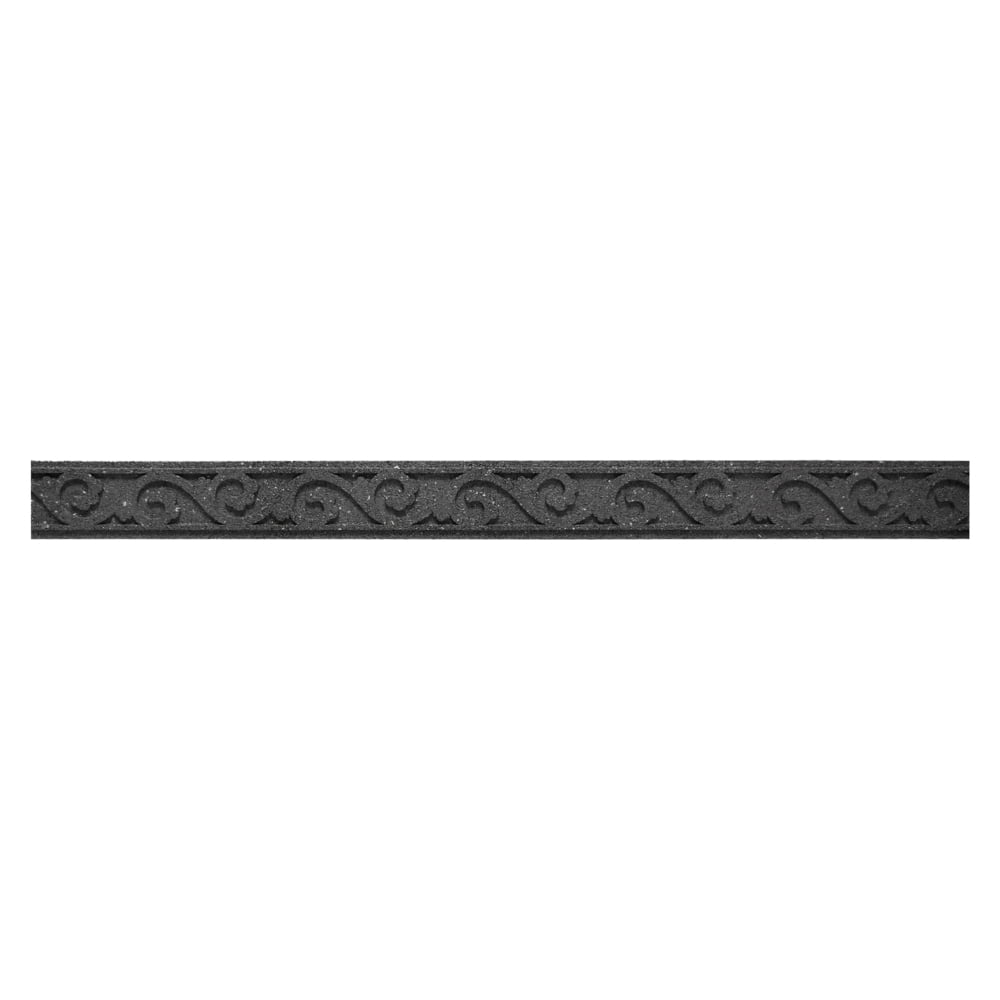 EzBorder 3.5in H x 48in L x 2in D Scroll Design Recycled Rubber Garden Border & Edging in Grey, 2-pack