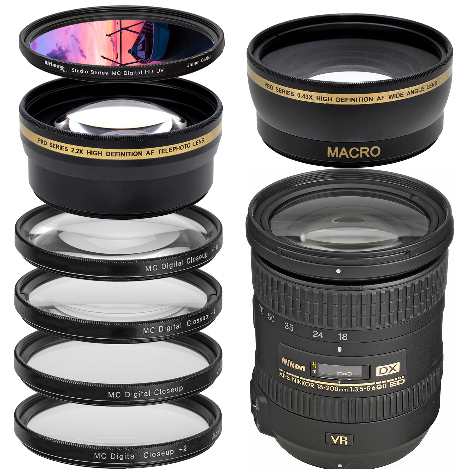 Nikon AF-S DX NIKKOR 18-200mm f/3.5-5.6G ED VR II Lens with Filter