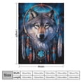 thumbnail image 4 of ARISTURING Wolf Dreamcatcher Throw Blanket Gifts for Boys, Navy Blue Wolf Dream Catcher Cozy Plush Flannel Blanket for Kids Bedroom,  Soft Wolf Starry Night Blanket for Girls Toddler Couch, 4 of 6