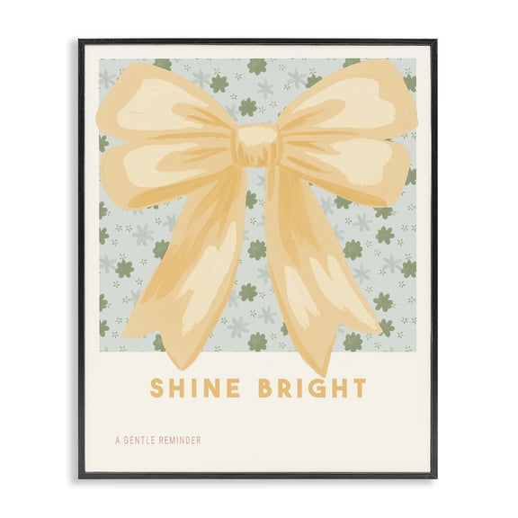 Stupell Industries Cottage Shine Bright Yellow Bow Black Framed Giclee Art, 11 x 14, by Courtney Haley