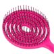 thumbnail image 2 of Brosse démêlante pour cheveux bouclés, peigne à tête ronde, lissante, démêlante, rose rouge, 2 of 4