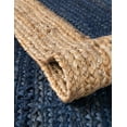 thumbnail image 5 of 2.6x10 Ft Navy Blue Jute Area Rug, Hand-Woven, Reversible, Farmhouse Boho Style, Durable & Pet-Friendly Rug for Living Room, Dining Room, and Bedroom, 5 of 5