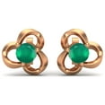 thumbnail image 1 of 4mm Rond Vert Onyx 925 Argent Rose Vermeil Femmes Mariage Boucles d'Oreilles, 1 of 3