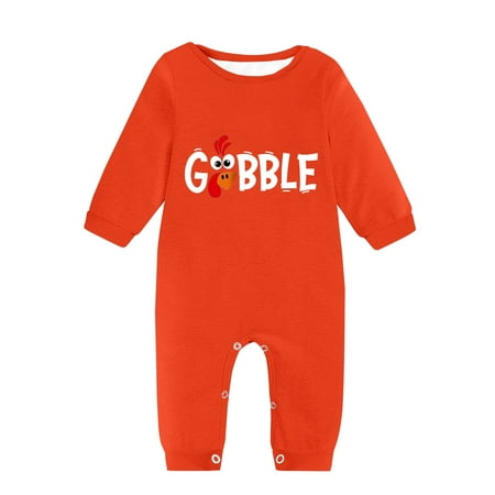 

WUDATI Teen Boy Girl Outfit Halloween Chistmas Toddler Girls Boys Winter /Toddler Romper Long Sleeved Round Neck Letter Printing Thanksgiving Romper Thanksgiving Party