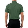 thumbnail image 6 of WIZUTIZ Men's Casual Button Up Shirt Solid Color Short Sleeve Lapel Polyester Spandex Stretch Business Summer Top for Office Daily Outdoor Wear Mens Fashion, 6 of 8