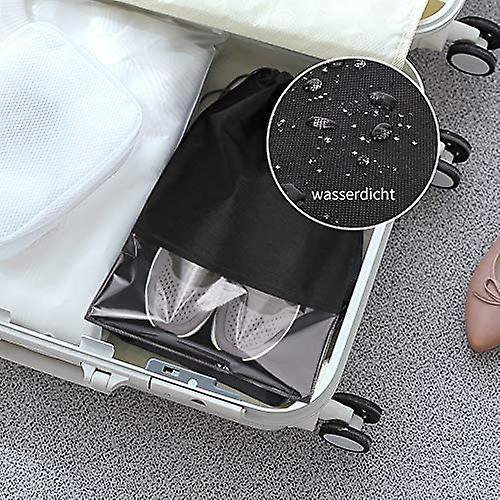10 Uds bolsa de zapatos de viaje con ventana transparente bolsa de almacenamiento impermeable a prueba de polvo para zapatos ropa durante viajes y deportes (negro) Banban