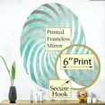 thumbnail image 3 of Designart "Mint Matrix of Power Lines" Power Lines Vortex Round Wall Mirror - Architecture Oval Printed Decorative Mirror - Multiple Color Options, 3 of 5