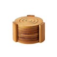 thumbnail image 1 of 6-pack Set Bamboo Coasters Absorbent And Condensation Wooden Coasters With Holder - Round Cup Coasters For Cold Drinks And Hot Beverage, 1 of 4