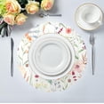 thumbnail image 5 of Watercolor Floral Round Placemats Washable Placemats Non-Slip Heat-Resistant Table Place Mats for Dining Kitchen Holiday Party Table Decoration 15.4"-1PCS Table Mat, 5 of 7
