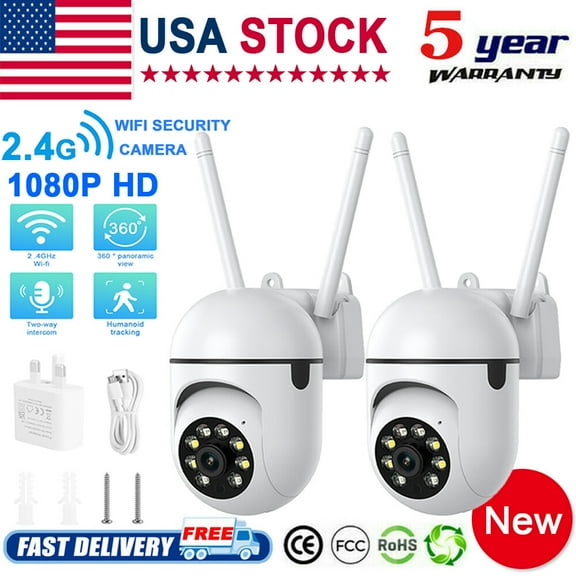 2PCS Camaras De Seguridad 4G Wifi Exterior Inalambrica Con Vision Nocturna 1080P