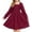Wine Red, variant on Arshiner Girls Black Dress Long Sleeve Twirly Funeral Church Tween Fall Winter Dresses Size 12