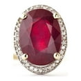 thumbnail image 4 of Galaxy Gold 14K Yellow Gold 7.93 CT Oval Ruby and Diamond Ring - July Birthstone - Passion & Protection - Sizes 5.5 to 11 - Fine Jewelry for Women, 4 of 4