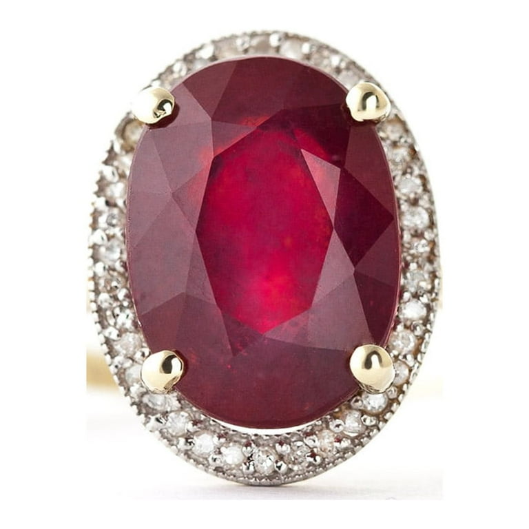 Ruby・Radio-Active Galaxy Gold 7.93 ct 14k Solid Rose Gold Ring Oval-Shaped