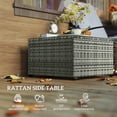 thumbnail image 4 of Outsunny 24.4" Patio Wicker Coffee Table, PE Rattan Side Tables Light Grey, 4 of 10