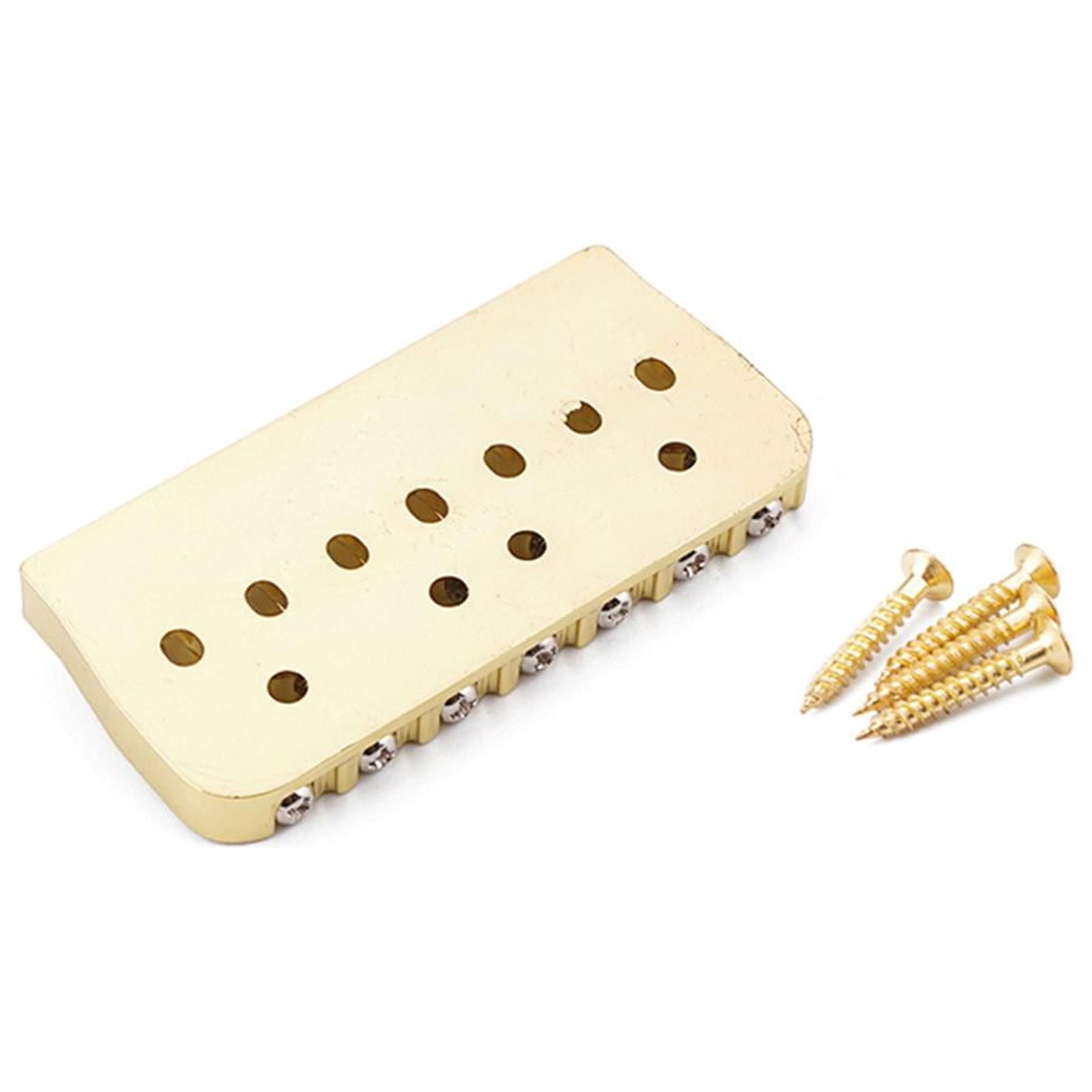 LeeQinersw 7 String Saddle Bridge Durable Gold Replacement ST Style Upgrade Through Body for Electric Guitar Electric Bridge Parts Guitar Accessories