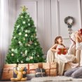 thumbnail image 4 of Costway 6 ft Hinged Artificial Christmas Tree Holiday Decoration w/ Foldable Metal Stand, 4 of 10