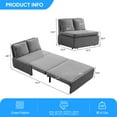 thumbnail image 2 of Mjkone Convertible Sofa Bed Twin Size,Linen Pull Out Sofa Bed with Cushions&Throw Pillows,Revesible Sleeper Couch for Apartment/Small Spaces,Light Gray, 2 of 8