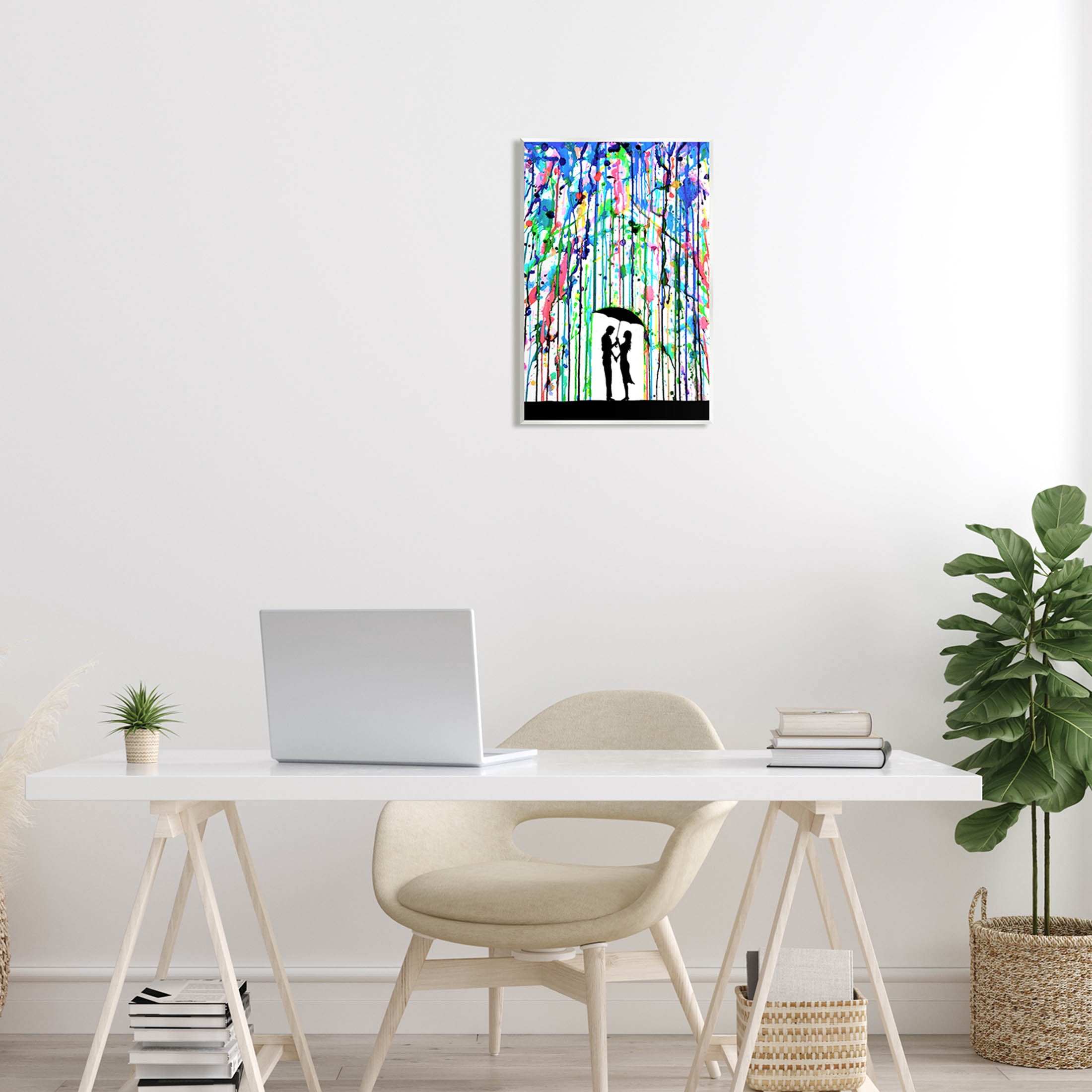 Vivid Couple Urban Drip Rainfall Abstract Graphic Art Unframed Art Print Wall Art