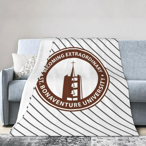 St Bonaventure University Logo Fleece Blanket, Very Soft Microfiber Flannel Blanket for Couch Warm and Cozy for All Seasons