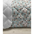 thumbnail image 3 of Polka Dots Down Alternative Comforter, Abstract Print with Circles Put in Chevron Style, Microfiber Quilt for All Season, 5 Sizes, Camel Dimgray, by Ambesonne, 3 of 3