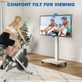 thumbnail image 5 of RTVR Mobile TV Cart Stand with Hand Crank Lift for 42-75 inch Screens, ±90° Rotation and ±5° Tilt Height Adjustable Swivel TV Stand with Wheels, White, 5 of 11