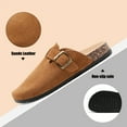 thumbnail image 3 of HSBDNZQ Women's Suede Clogs Mens Leather Mules Comfort Cork Footbed Antislip House Sandals Arch Support Potato Shoes with Adjustable Buckle, 3 of 8