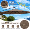 thumbnail image 2 of Gymax 10 FT Offset Hanging Umbrella w/ Base Patio Cantilever Umbrella 360° Rotation Taupe, 2 of 8