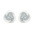 thumbnail image 1 of DGOLD Boucles d'Oreilles Clous Mode en Or Blanc 10 Kt avec Diamants Blancs Ronds pour Femmes (3/8 cttw), 1 of 4